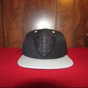 Black and Grey Brooklyn Nets Snapback Hat
